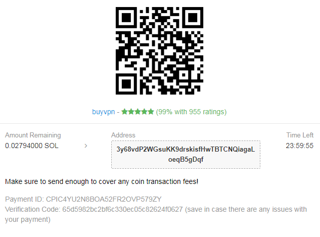 sol vpn payment